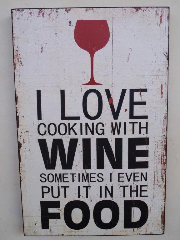 I Love Wine Wooden Plaque